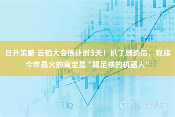 日升策略 云栖大会倒计时3天！扒了剧透后，我赌今年最火的肯定是“踢足球的机器人”