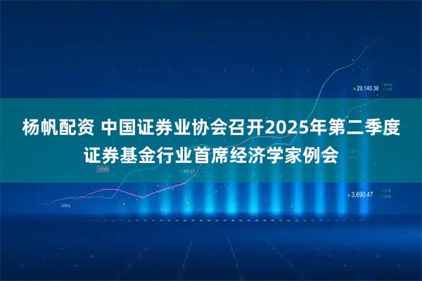 杨帆配资 中国证券业协会召开2025年第二季度证券基金行业首席经济学家例会