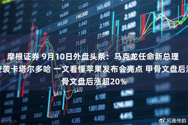 摩根证券 9月10日外盘头条：马克龙任命新总理 以色列空袭卡塔尔多哈 一文看懂苹果发布会亮点 甲骨文盘后涨超20%